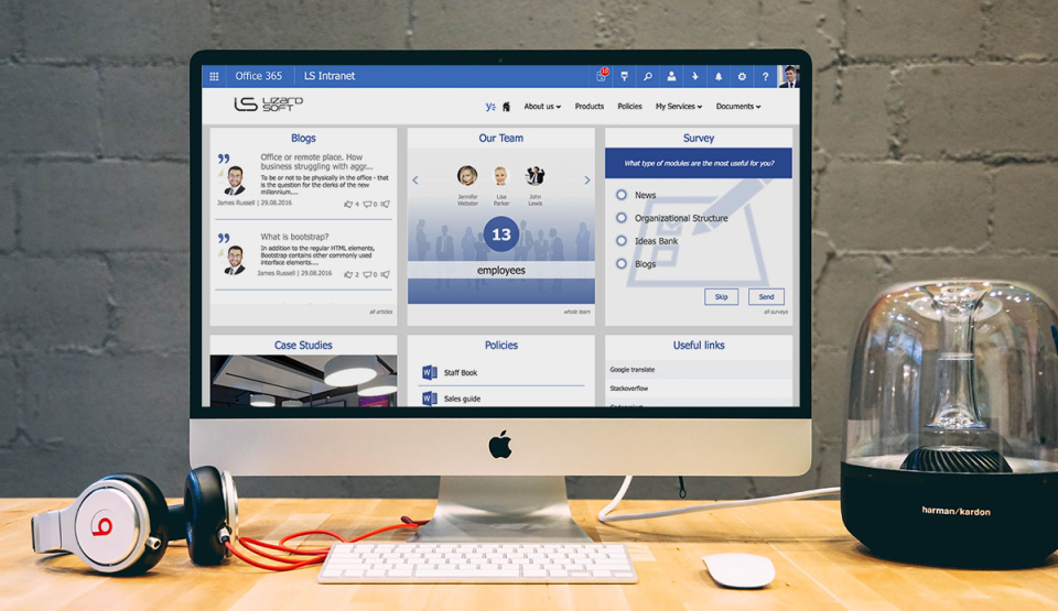 screenshot of LS intranet